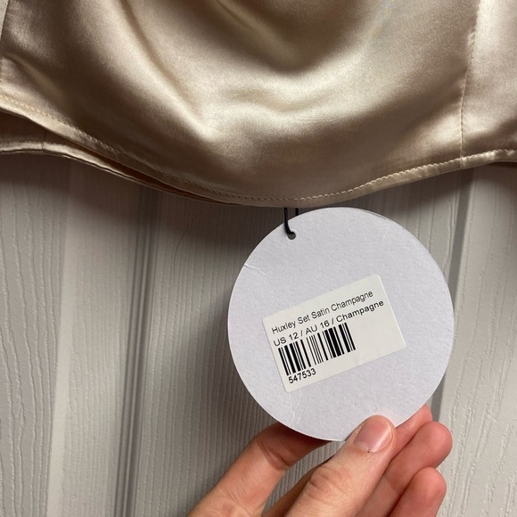 NWT Princess Polly Huxley Set Satin Top Champagne Size 12 - Picture 4 of 7